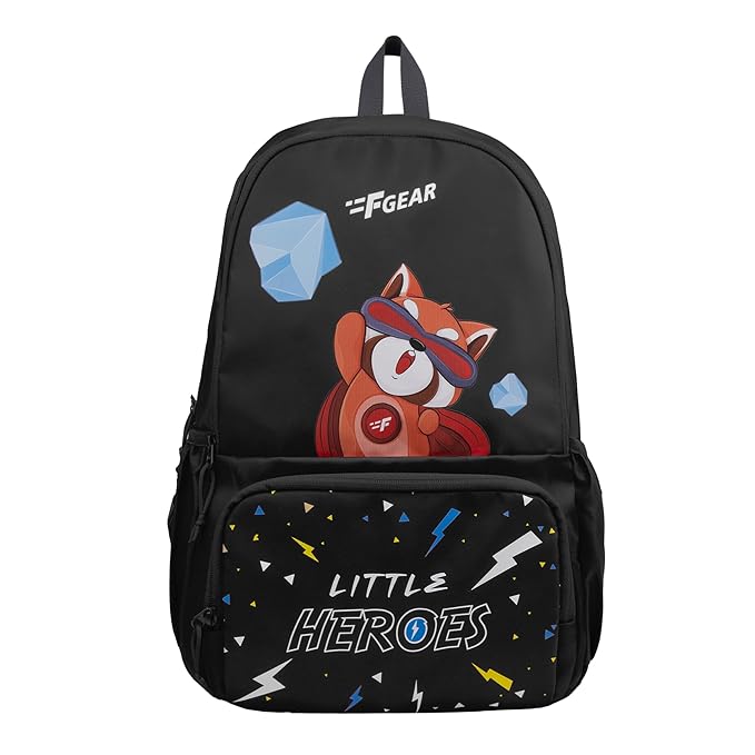 F Gear Little Heroes Black 22 L Backpack|For Primary School|Tuition|College|Picnic Outing Backpack|Trendy & Stylish |Best Bags For Everyday Use For Girls Boys Kids Adults Men & Women|Gifting Bag