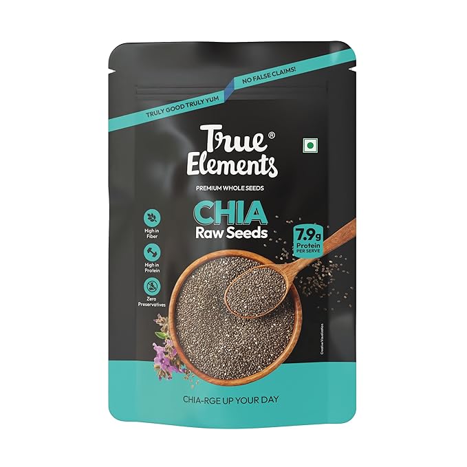 True Elements Chia Seeds 250g - Healthy Raw Seeds | Clean Chia Seeds for Eating | Healthy Snacks | Calcium and Protein Rich Seeds
