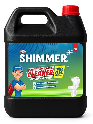 Shimmer Ultra Strong Toilet Cleaner - 5L | Heavy Stain Removal | 10X Thick Formula | Deep Stain & Limescale Removal | Long-Lasting Freshness | Home & Commercial Use