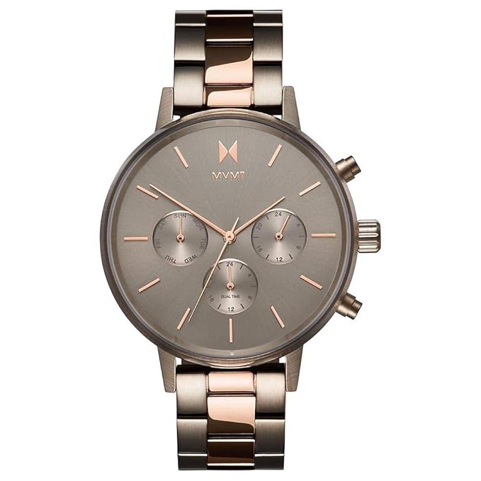 MVMT Stainless Steel Analog Grey Dial Women Watch-D-Fc01-Tirg, Multi-Color Band