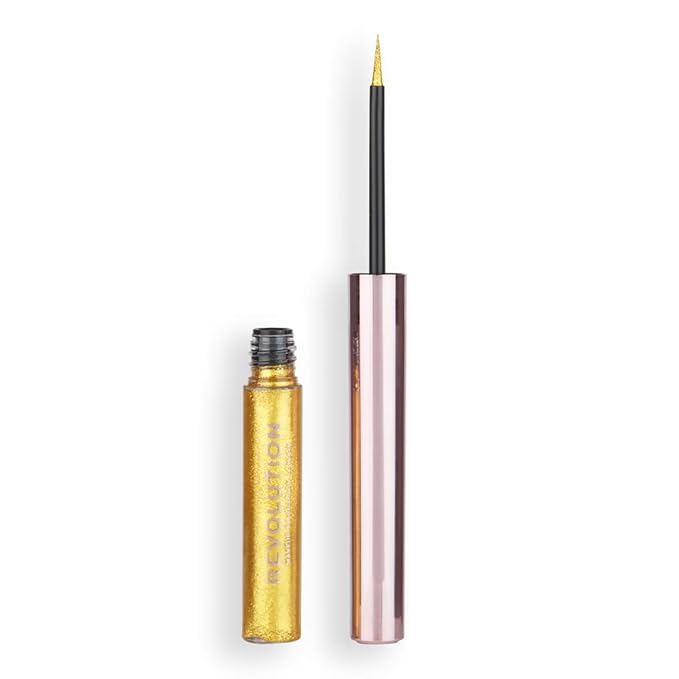 Makeup Revolution Ultimate Lights Chromatic Liner Gold Ultra Glam, festive look with shimmering shadows Eyeliner