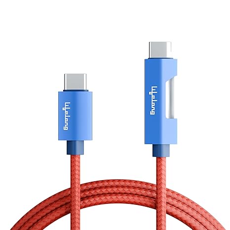 Lifelong Electronics 60W PD USB Type C to Type C Fast Charging Cable with RGB Light | High Speed Data Cable | Strong Nylon Braided & Tangle Free | iPhone 16/15/14, Android, Tablet, Laptop etc. | 1.25M