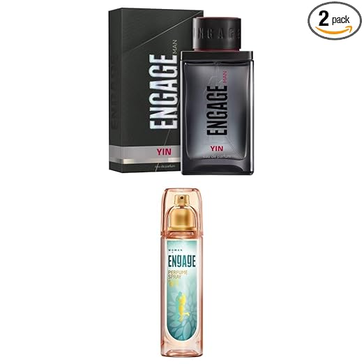 Engage Yin Eau De Parfum, Perfume For Men, 90ml & W3 Perfume Spray For Women, 120ml - Spicy