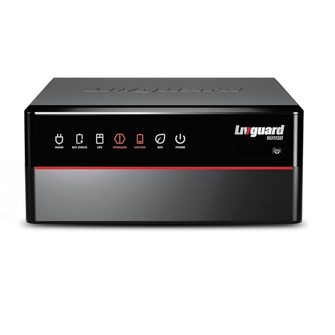 Livguard Neugen 900 VA/12V Square Wave Inverter with Artificial Intelligence | NU1150 for Homes and Offices | 3 Years Warranty