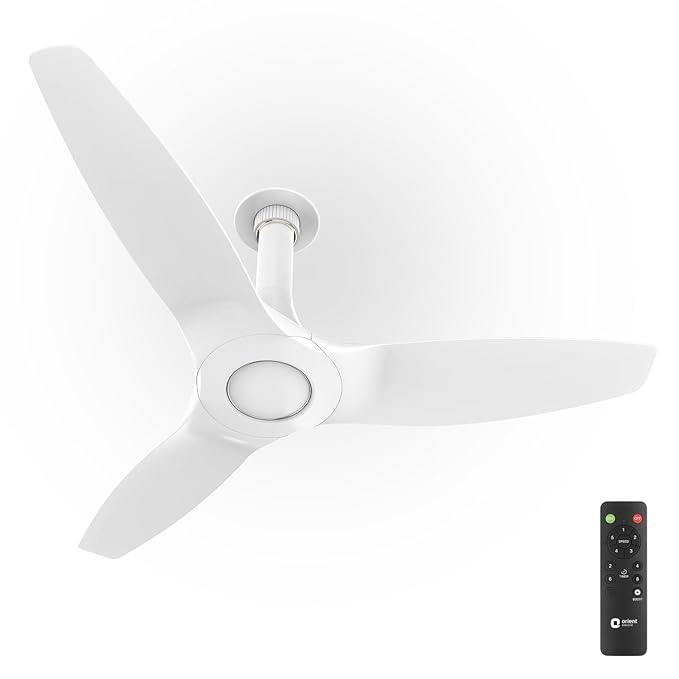Orient Electric Newly Launched 1230 mm Aeroquiet Neu BLDC | BLDC energy saving ceiling fan with Remote |BEE 5-star rated | Saves up to 50% on electricity bills | 5 year warranty by Orient | White