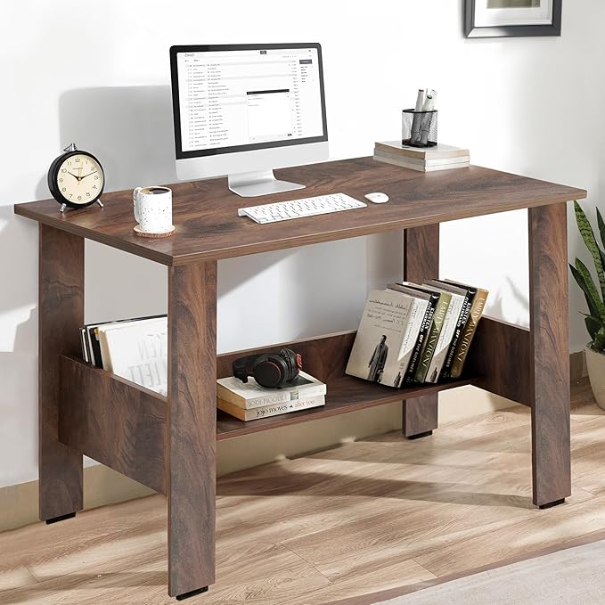 ABOUT SPACE Study Table | Multipurpose Office Desk | Tables for Students & Adults | Engineered Wood Drawing Table | Table with Storage| Computer Table | Writing Table - (L90 x B50 x H78.5 cm - Walnut)