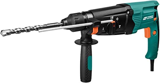 Suzec Power Action Power Action Machine Rotary Hammer 1000W 220V-240V, 50Hz, Capacity 30mm, No-Load Speed 0-1100/min with Rotation/Hammer/Rotation & Hammer SDS Plus (RH1000Q, Green)