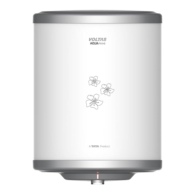 Voltas Aqua Prime 10L Water Heater 2000W, Warranty of 7 years on Tank, 3 Years on Heating Element, 2 Years on Product by Voltas|Free Installation| Free Connecting Pipe|Copper Element|8 Bar (White)
