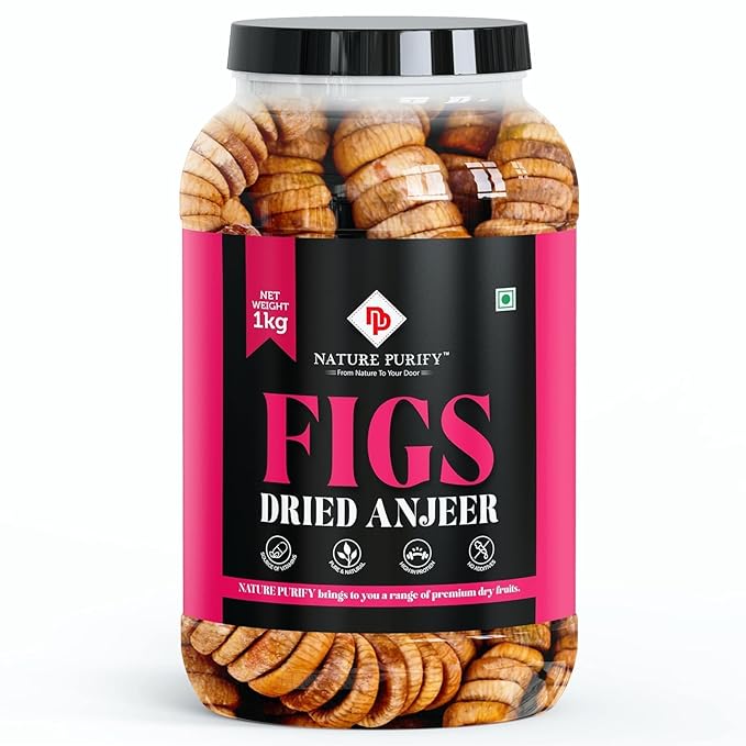 Nature Purify Anjeer Figs 1KG | Big Size Anjir Dried Figs Zero Added Sugar & Preservatives Dry Fruit