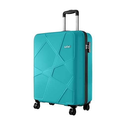 Safari Pentagon Pro 8 Wheels 55Cm Cabin Trolley Bag Hard Case Polypropylene, 360º Wheeling Carry On Luggage for Men & Women, Travel Suitcase, Cyan