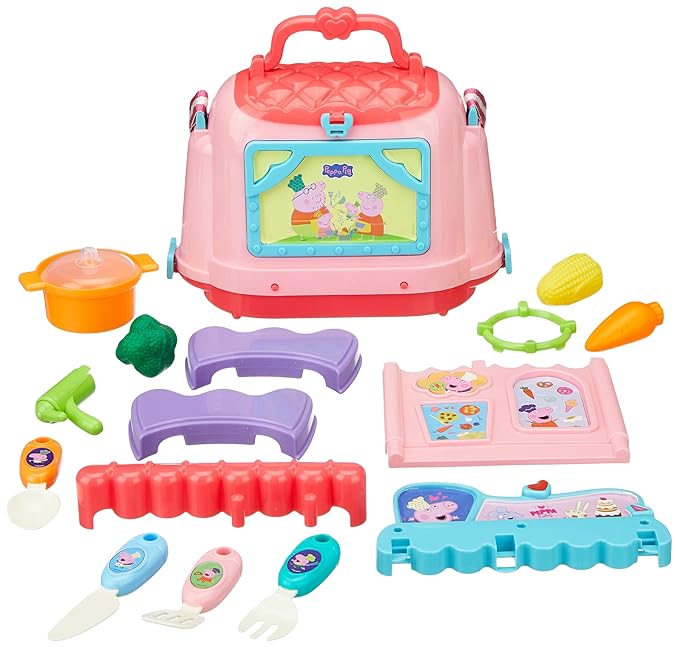 Amazon Brand - Jam & Honey- Peppa Pig Purse Kitchen Set | Toy for Kids Age 3+ Years