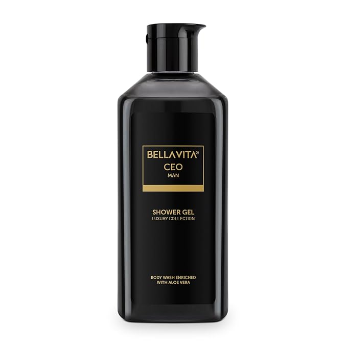 BELLAVITA CEO Man Body Wash 250ml Refreshing Shower Gel for Men | Deep Cleansing, Hydrating and Moisturising Skin with Aloe Vera & Charcoal Powder