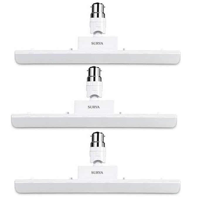 Surya Angular T-Bulb 10 Watt B22 Base (Blue, Pack of 3)