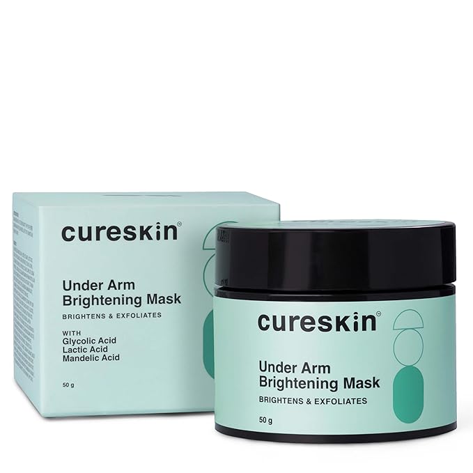 Cureskin Under Arm Brightening Cream Mask with Lactic Acid, Glycolic Acid & Malic Acid | Dark Underarms & Hyperpigmentation | Under Arm Dark Removing Cream, 50 g (Pack of 1)