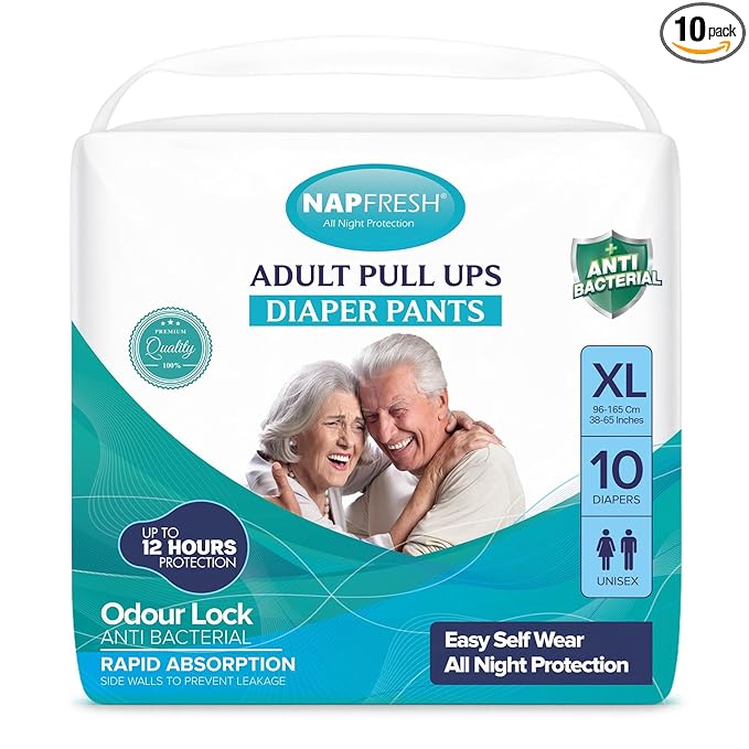 Adult Diaper Pants Pull-Ups for Men & Women, Disposable Incontinence Pants, Pack of 10 (Extra Large (38"-65"))