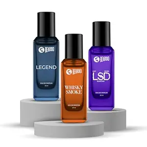 Beardo Triple Threat Collection- LSD, Legend & Whisky Smoke Perfume for Men (20ml x 3) | Long Lasting Fragrance | Long Lasting Perfume for Men | Gift for Men | Gift for Friend