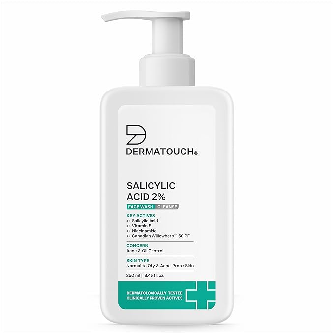 DERMATOUCH Salicylic Acid 2% Face Wash | For Acne & Oil Control | Suitable to All Skin Types | For both Men & Women | 250ml