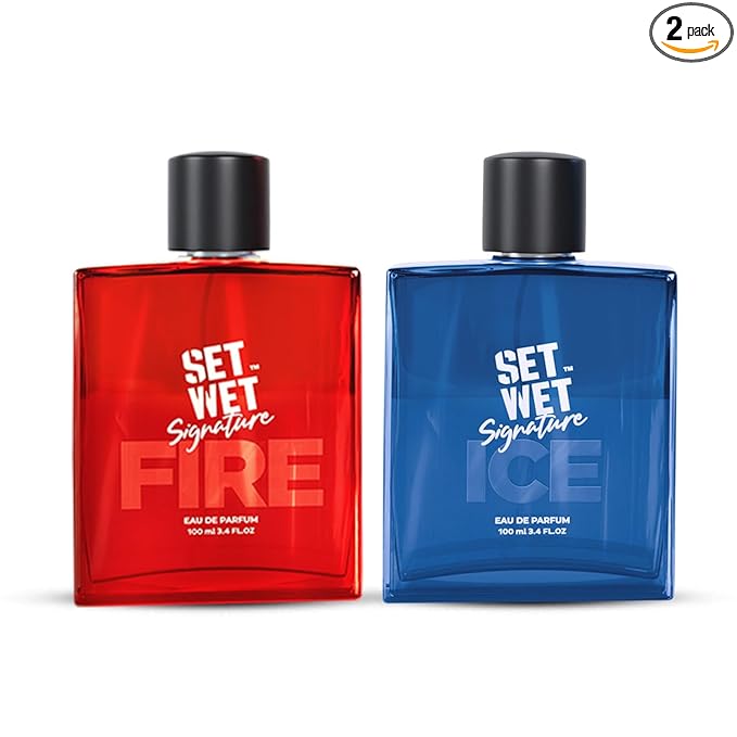 Set Wet Perfume for Men ICE & FIRE 100ml X 2 Packs | Long Lasting Perfume for Men|Gift for Men