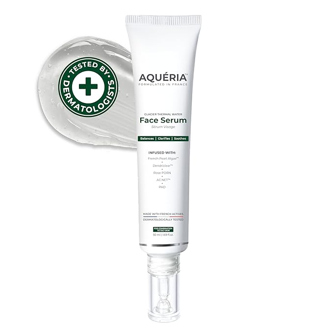 Aqueria Oil Control 3% Niacinamide French Face Serum for Oily & Combination Skin with 2% BHA | Oil Free & Non Comedogenic Mattifying Anti Acne Serum | Fades Acne Marks & Reduces Dark Spots | Reduces Blackheads, Excess Oil & Bumpy Texture | Lightweight & Fast Absorbing | Oily, Combination & Acne Prone Skin (50ml)