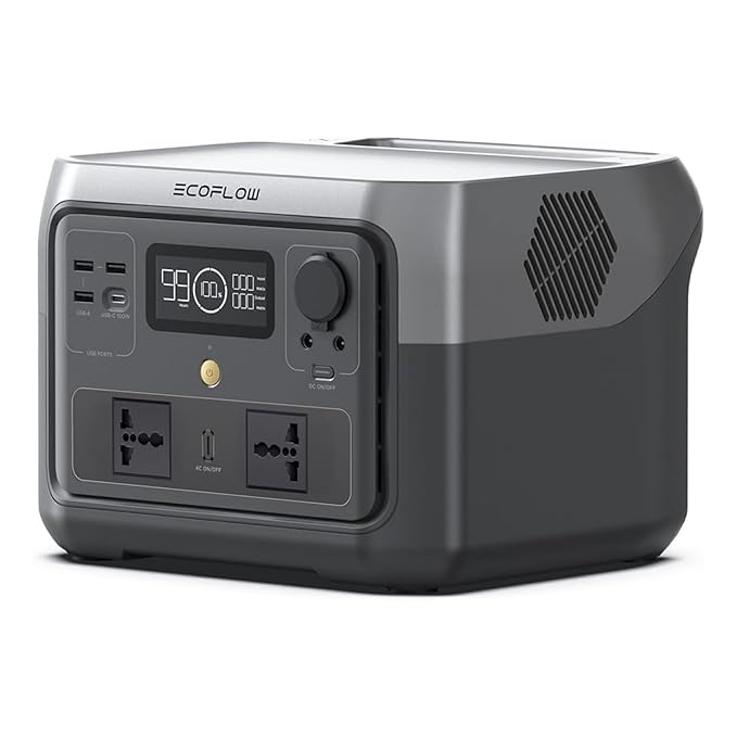EF ECOFLOW Portable Power Station River 2 Max, 512Wh LiFePO4 Battery, 10 Year Life, 0% - 100% Charge in 60 mins, Power 11 Appliances at Once, EU Version, for Outdoor Use & Home Backup