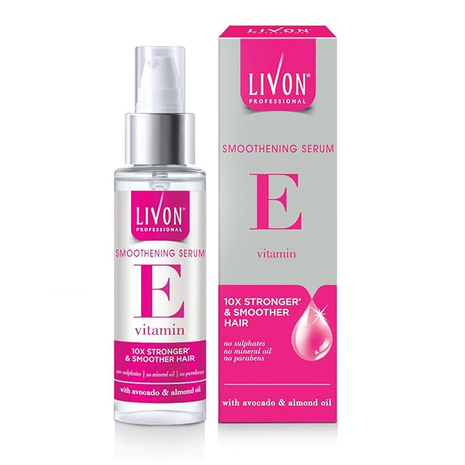 Livon Professional Smoothening Serum for Women & Men | With Vitamin E, Avocado & Almond Oil | For Smoother, Stronger & Frizz-Free Hair | No Paraben, Sulphate or Mineral Oil | All Hair Types | 100ml