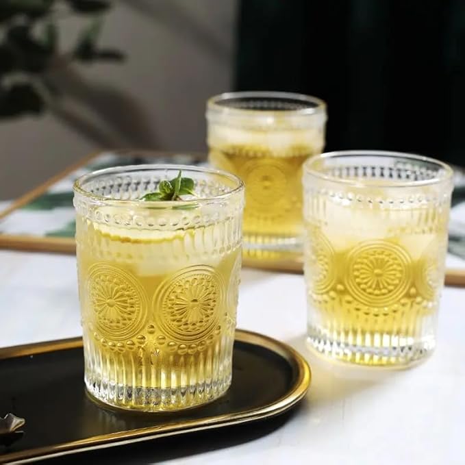 Premium Crystal Old Fashioned Whiskey Glasses, 300 ml, Set of 2, Transparent Tumblers, Perfect for Scotch, Bourbon, Wine, Cocktails, Gift for Whisky Lovers