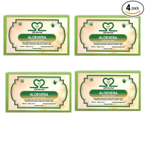 Herbal Handmade Aloevera Soap with essential Oil (4 x 125 g)