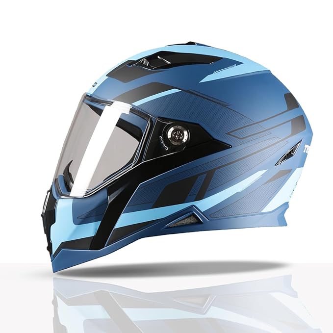 TVS Racing Anti Matter Full Face Helmet for Bike & Motorcycle Riders-DOT & ISI Certified-Lightweight ABS Shell, UV Resistant-Ventilated Comfort Liner, Quick-Release Visor & Chin Strap