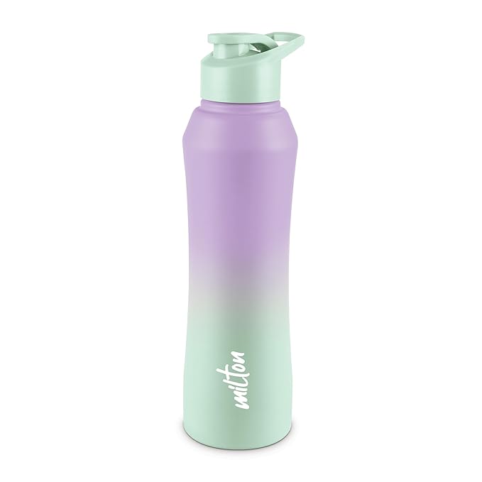 MILTON Comet 1000 ISI Certified Stainless Steel Water Bottle I Leak Proof I Rust proof I Single Walled I Ideal for Office, School, Home, Gym, 1000 ml, Purple & Mint Green