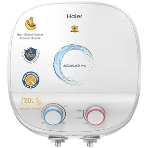Haier Aqualad Pro Geyser 15 Litre 5 Star 1-3KW Adjustable Storage Water Geyser |Free Installation&Flexi Pipe| Warranty 10 Yr on Tank |Dual Control Knob |Shockproof Tech |Glassline Tank |9-Level Safety