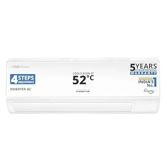 Voltas 183V Vectra CAW 1.5 ton 3 star inverter Split AC|4-IN-1 Adjustable mode|Energy Efficient|High ambient Cooling-cools even at 52°C|Anti dust filter with Anti-microbial coating|Copper Coil| White