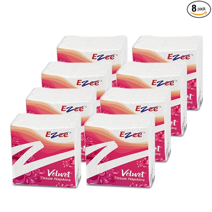 Ezee Tissue Paper Napkins - 50 Pieces, Pack of 8