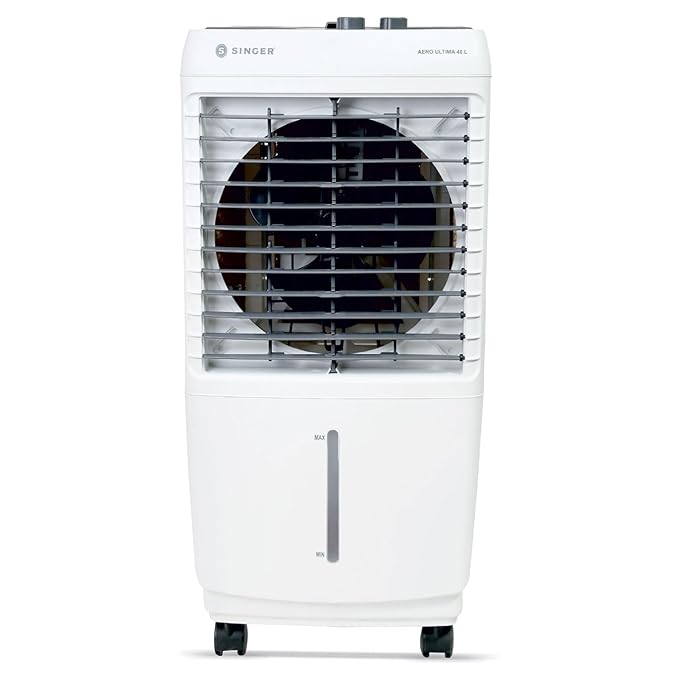 SINGER Aero Ultima 48 Litres Portable Air Cooler For Home | 25-Feet Long Air Throw | Hi Speed Fan | Inverter Compatible | Everlast Pump | Self Cleaning Ice Chamber | Durable Body | 3 Year Warranty