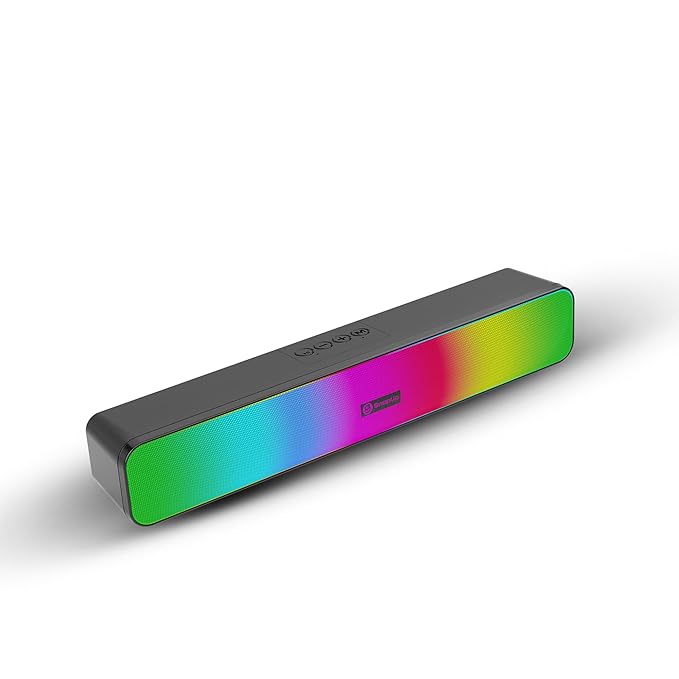 Boom Flash 20W Soundbar with Upto 8Hrs Non-Stop Music, Sound Bar for Television and Multiple Compatibility Modes, Deep Bass, Powerful Sound - Visibing Black