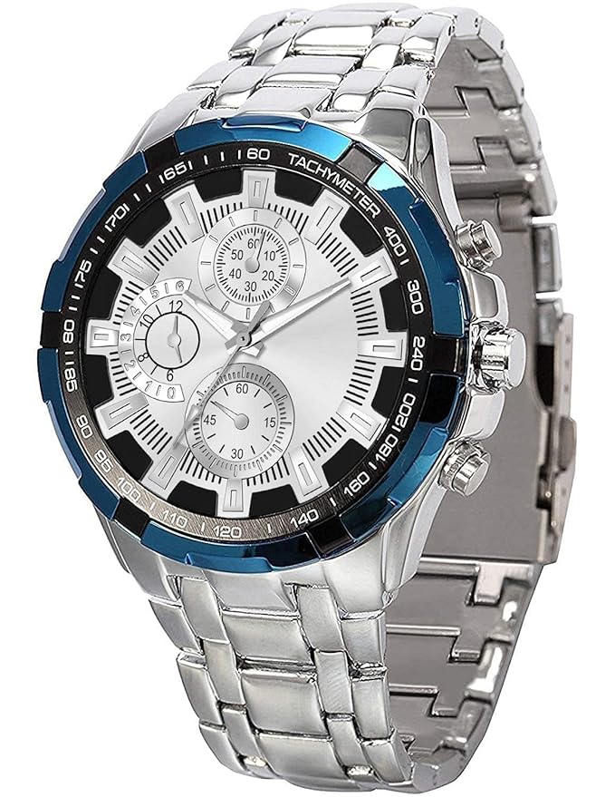 Shocknshop Analog Black Dial Business Stainless Steel Wrist Watch for Mens (Black Dial and Strap) -W60