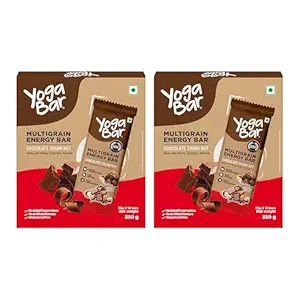 Yogabar Multigrain Energy Bars - Chocolate Chunk 20 Bars - Daily Protein Snack, High Energy & Nutrition Bars - with 8g Protein & 7g Fibre - No Preservatives - Pack of 2, 10 Bars each