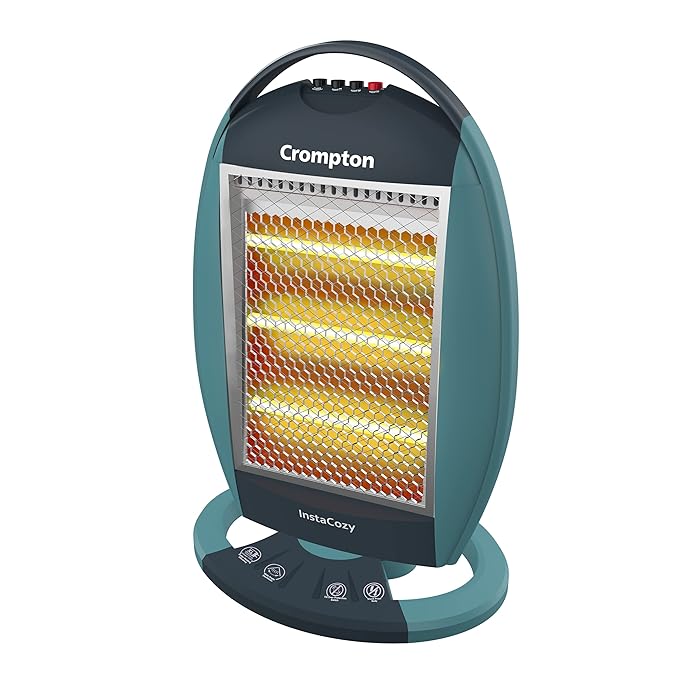 Crompton Insta Cozy 1200 Watt Halogen Room Heater with 3 Heat Settings(Grey Blue)