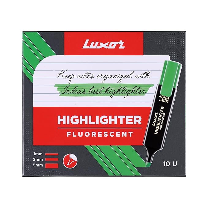 Luxor 1851 Highlighter - Green - Box of 10