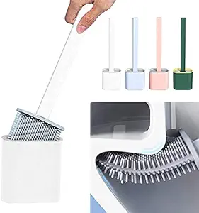 Figment Silicone Water Drop Toilet Brush and Holder Set, Wall Mounted Deep Cleaning Toilet Bowl Brush for Bathroom Toilet Brush and Holder Set