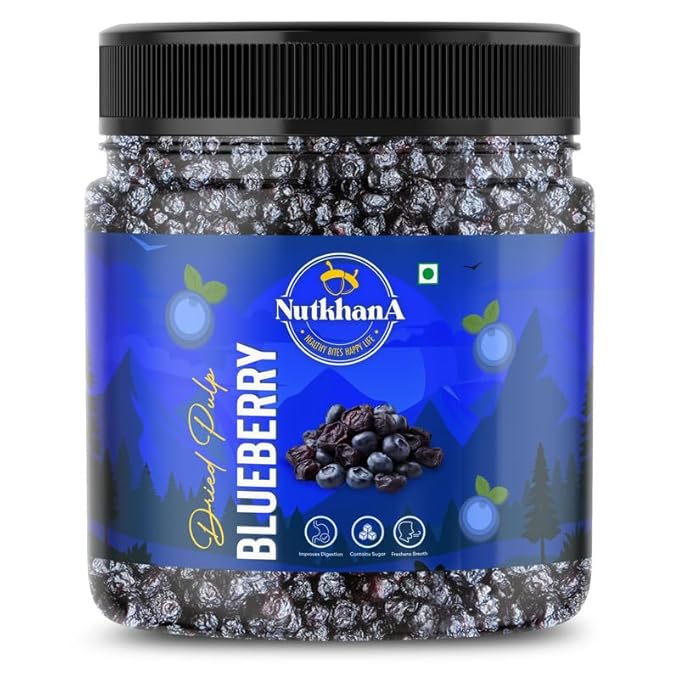 Nut khana Organic Dried Blueberry 1kg | Whole & Naturally Sweet Berry | High in Antioxidants & Fiber | Healthy Blueberry Snack | Rich In Calcium, Vitamin K