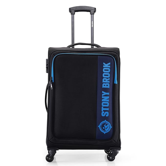 Stony Brook Nasher Miles Classic 55 Cm 20 Inch Polyester Soft-Sided 4 Wheels Spinner Cabin Luggage Trolley Bag (Black)