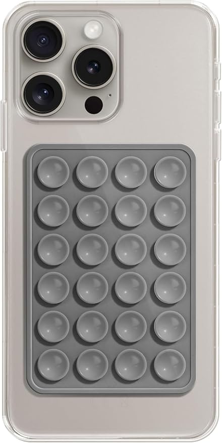 EDNITA Suction Phone Case, Phone Suction Sticker, Silicone Suction Phone Case for Hands-Free Mobile Accessory Holder Grip, Video Phone Accessory Compatible Mirror, Shower-(Dark Grey)
