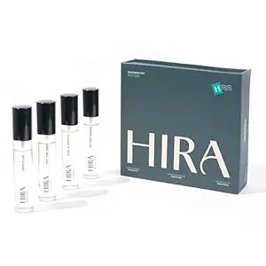 HIRA Discovery Set for Men, 4 Premium Fragrances, 10ml Each - Dive Club, Oak & Smoke, Off the Grid, After Hours