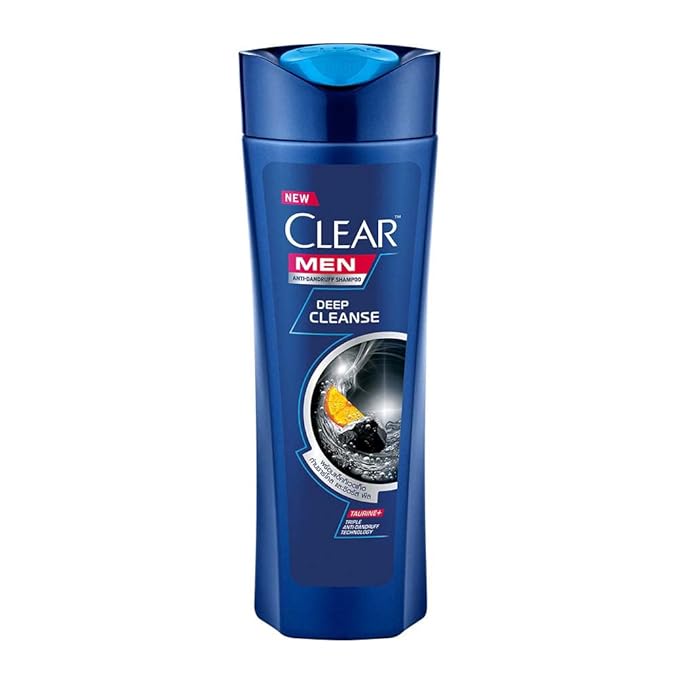 Clear Men Deep Cleanse Anti-Dandruff Shampoo for Itchy Scalp, Liquid Gel Formula with Activated Charcoal, Unclogs Pores & Eliminates Excess oil (320 ml)