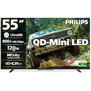 Philips 138 cm (55 inches) 4K Ultra HD QLED Smart QD-Mini LED Google TV 55MLED610/94