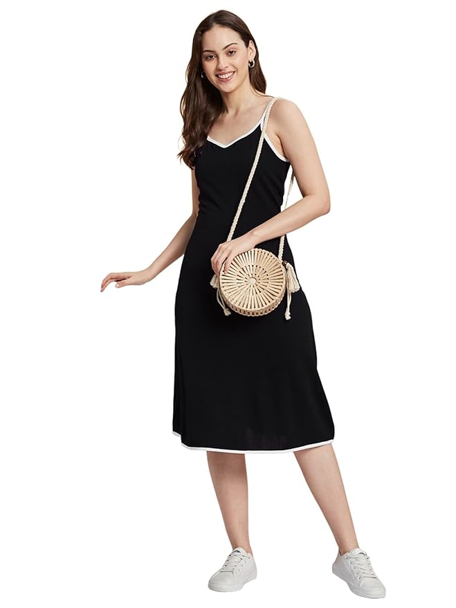 Selvia Western Sleeveless Knee Length Dress for Women