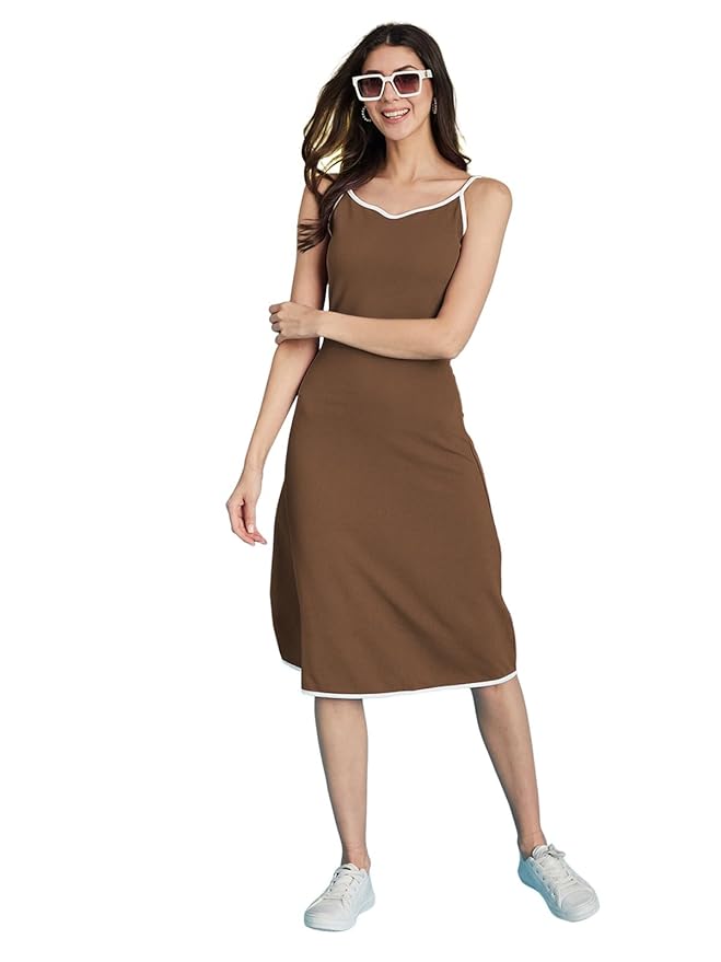 Selvia Women's Lycra A-Line Knee-Length Dress