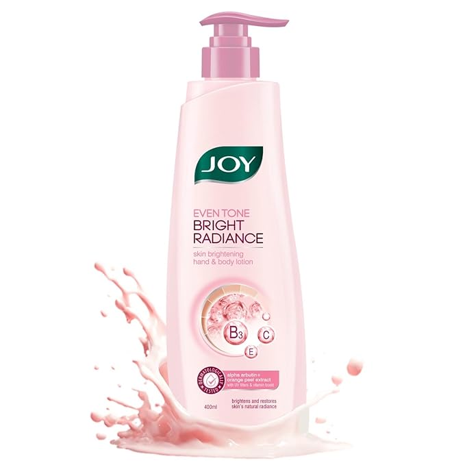 Joy Even Tone Bright Radiance Brightening Summer Body Lotion 400ml | With Niacinamide & Alpha Arbutin | Removes Tan, Dark Spots & Restores Natural Glow | Lightweight, Non Sticky & Non Greasy