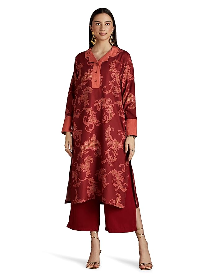RIVER by Narendra Kumar Premium Designer Women's Paisley Print Kurta Kurti