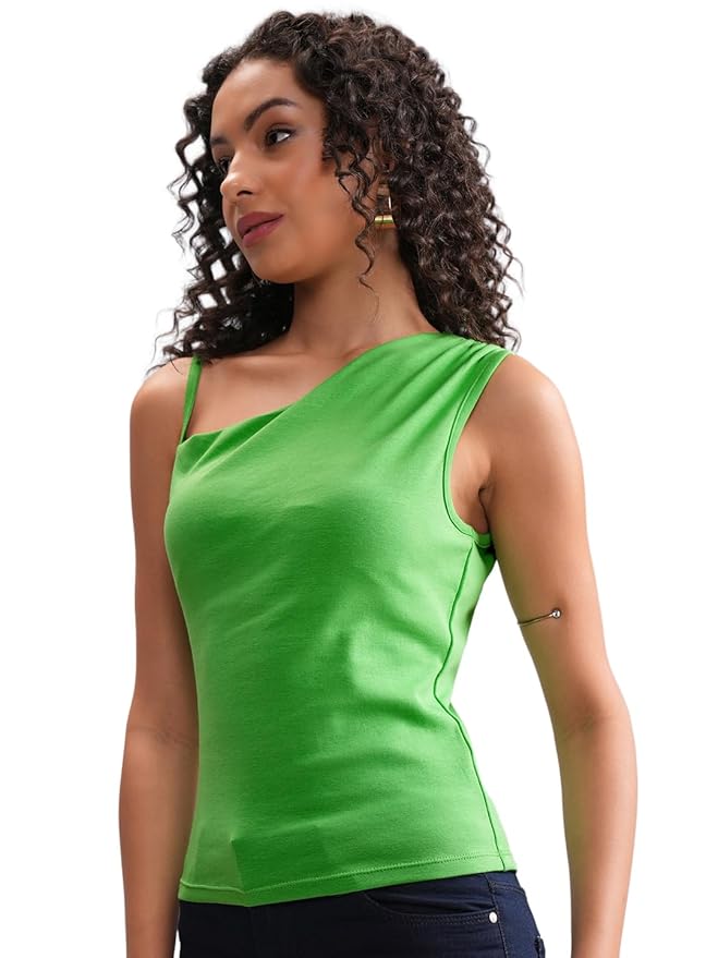 Tokyo Talkies Women's Solid Regular Fit Tops